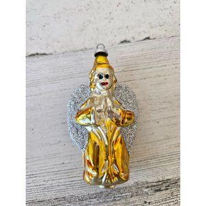 Vintage West Germany‎ angel cherub glitter glass Mercury ornament Xmas tree